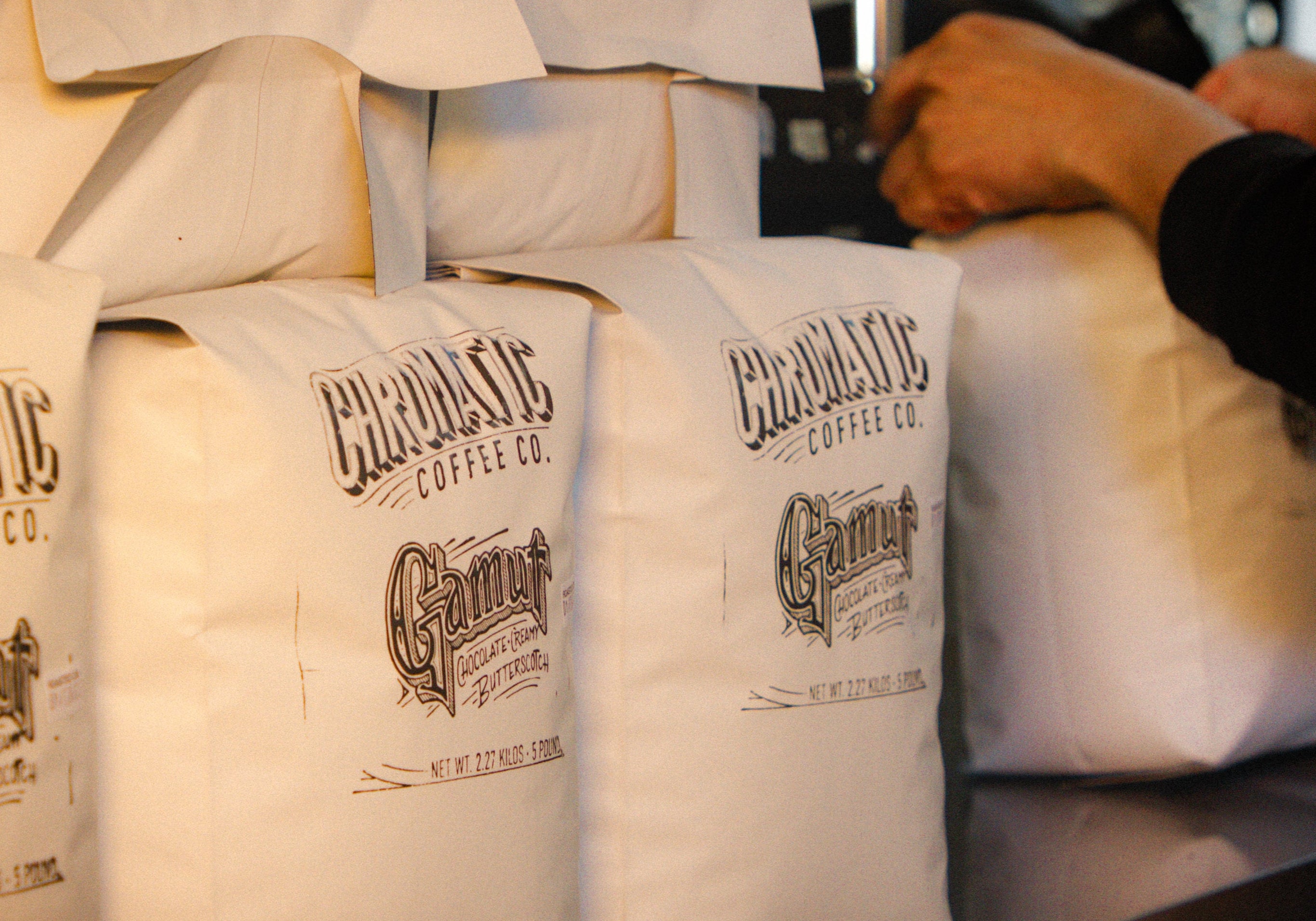 5lb Bags of Gamut being filled